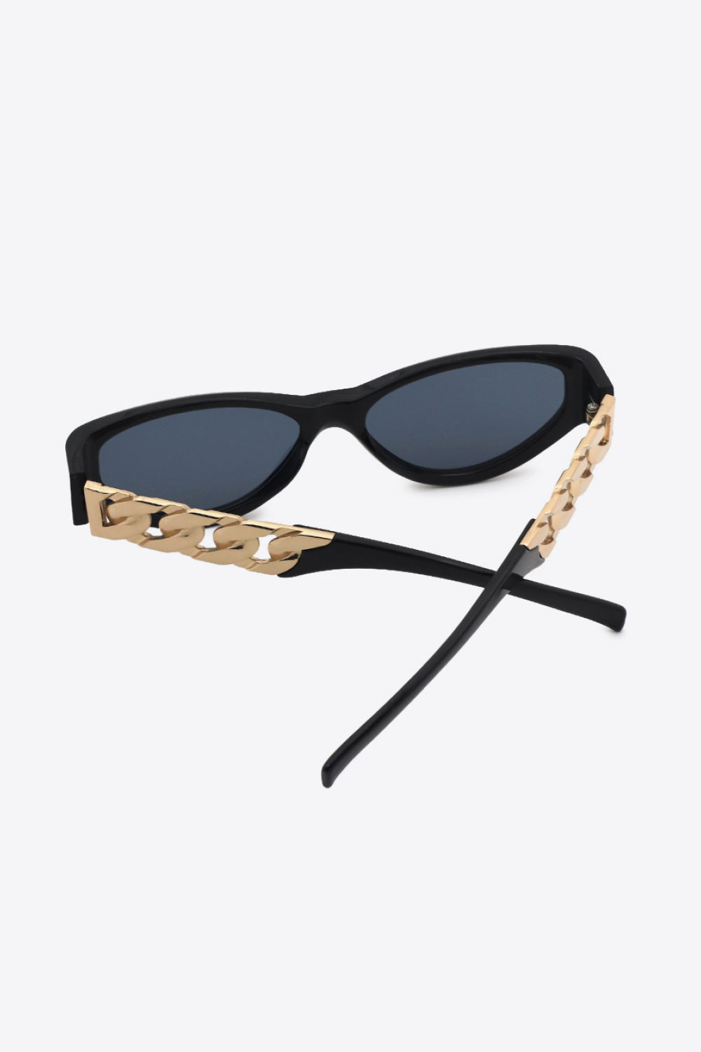 chain detail temple cat eye sunglasses