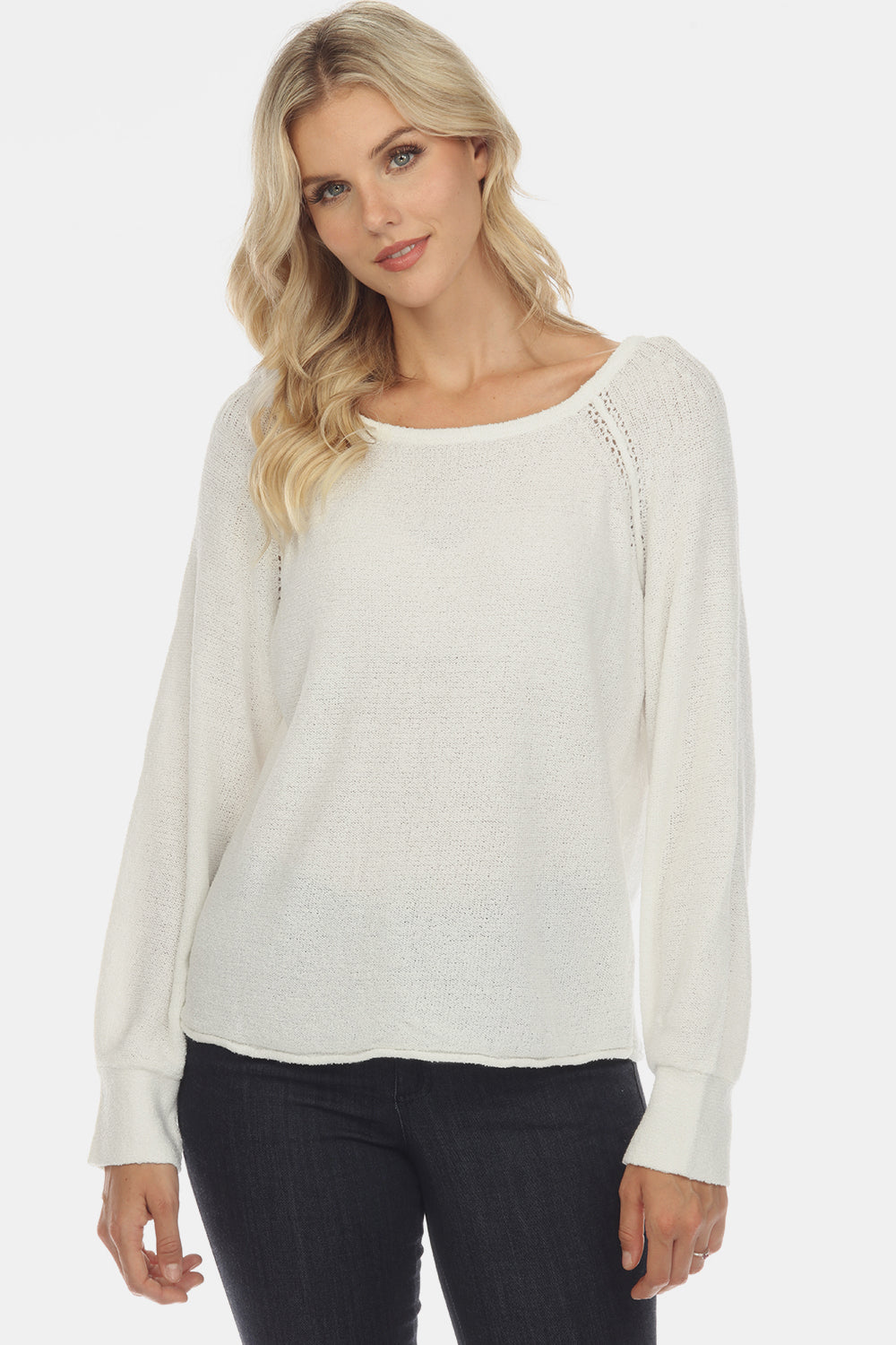 round neck raglan sleeve sweater