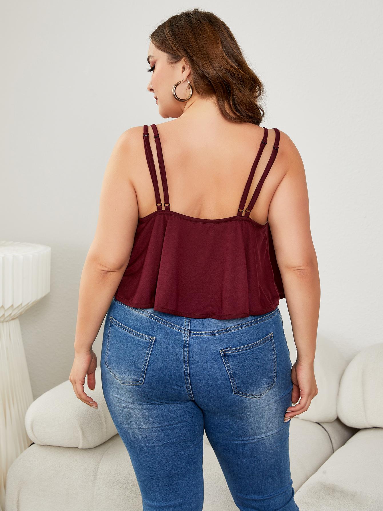 plus size double-strap scoop neck cami