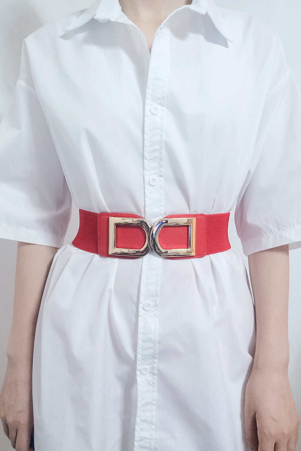 double d buckle pu belt