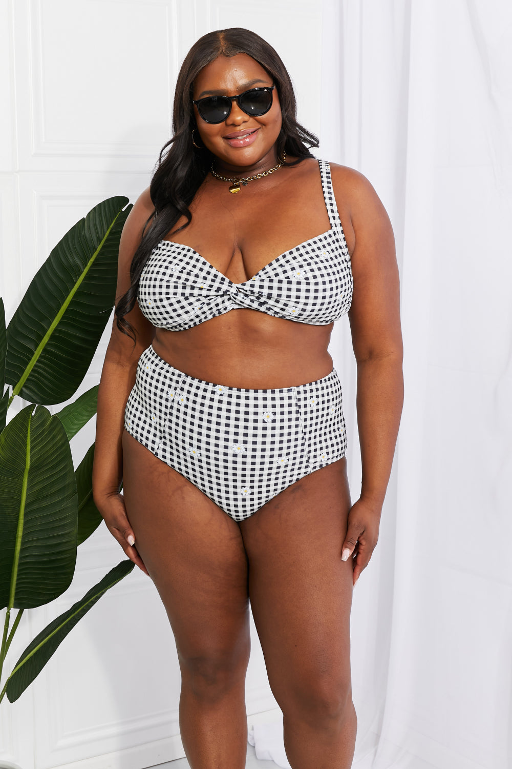 marina west swim take a dip twist high-rise bikini in black