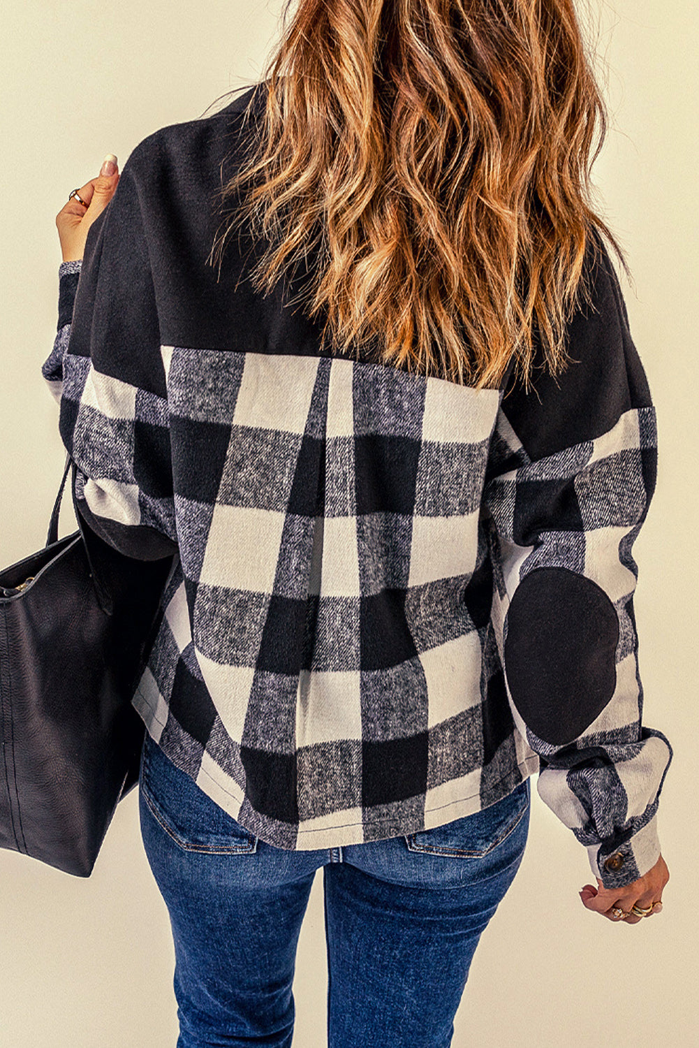 double take plaid button-up shirt jacket with pockets