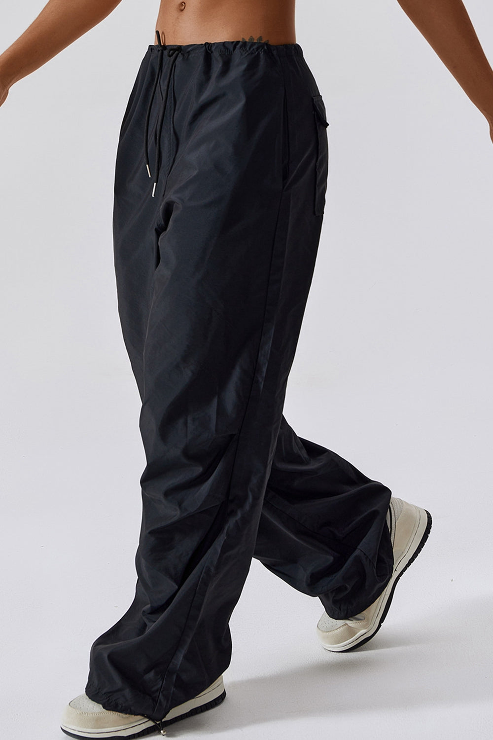 long loose fit pocketed sports pants