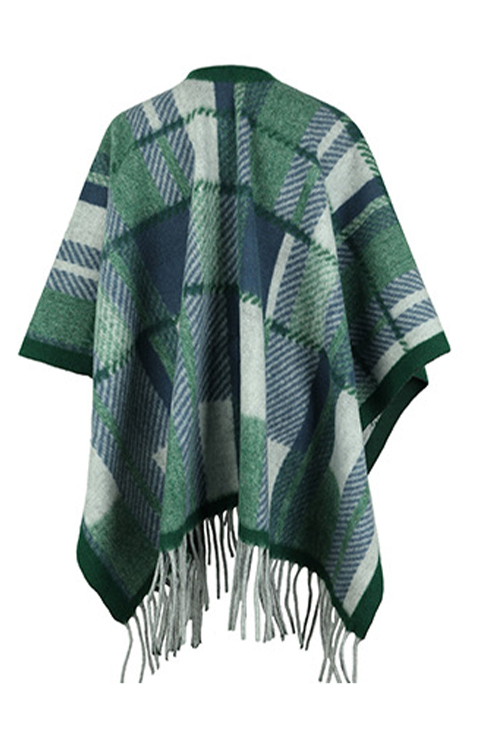 cloak sleeve fringe detail poncho