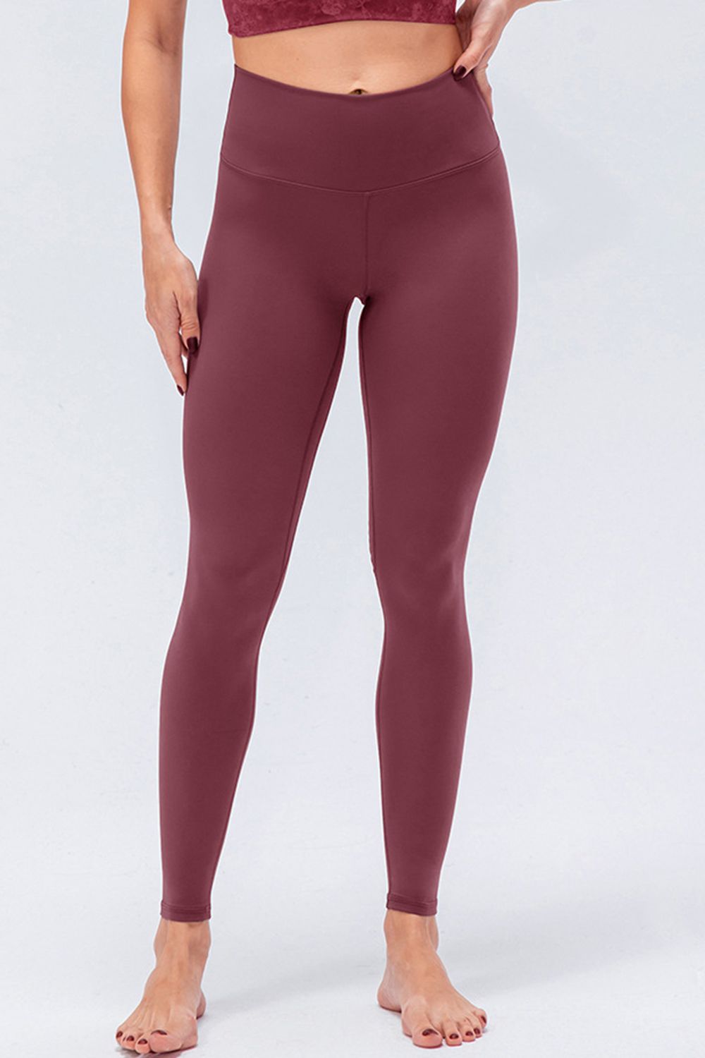 wide waistband slim fit active leggings