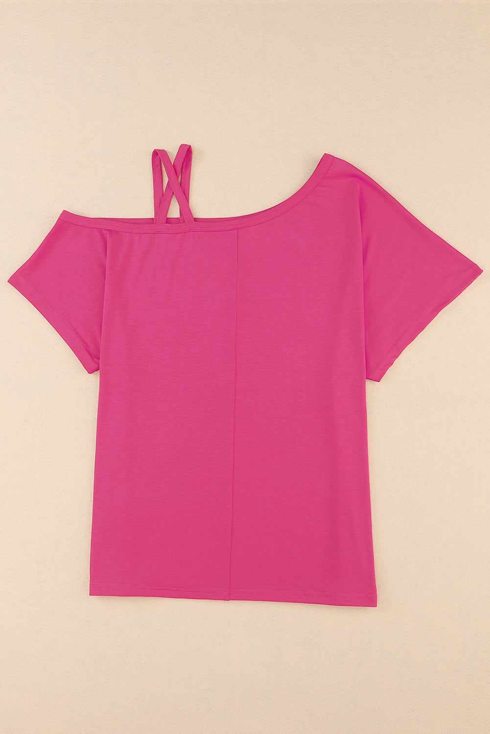 crisscross asymmetrical neck short sleeve top