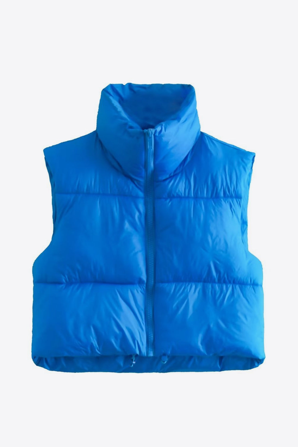 zip-up drawstring puffer vest