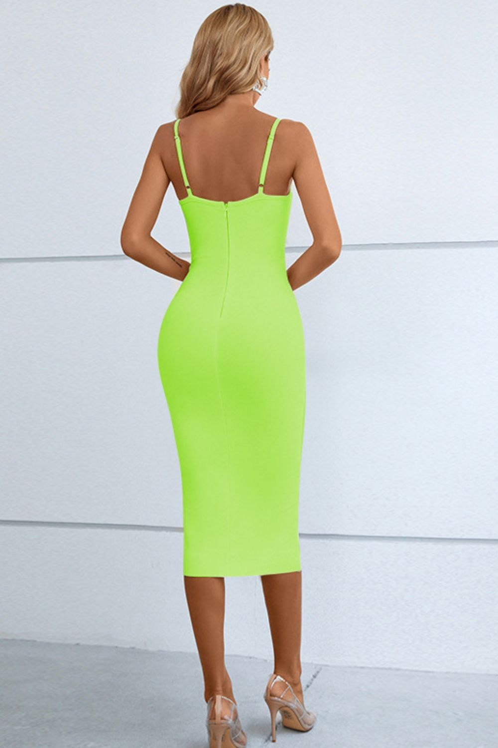 cutout spaghetti strap bodycon dress