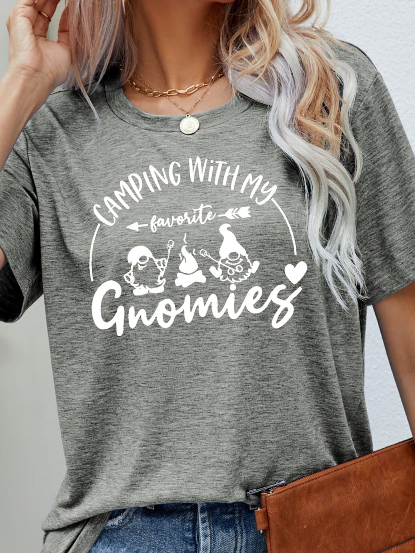 camping with my favorite gnomies graphic tee