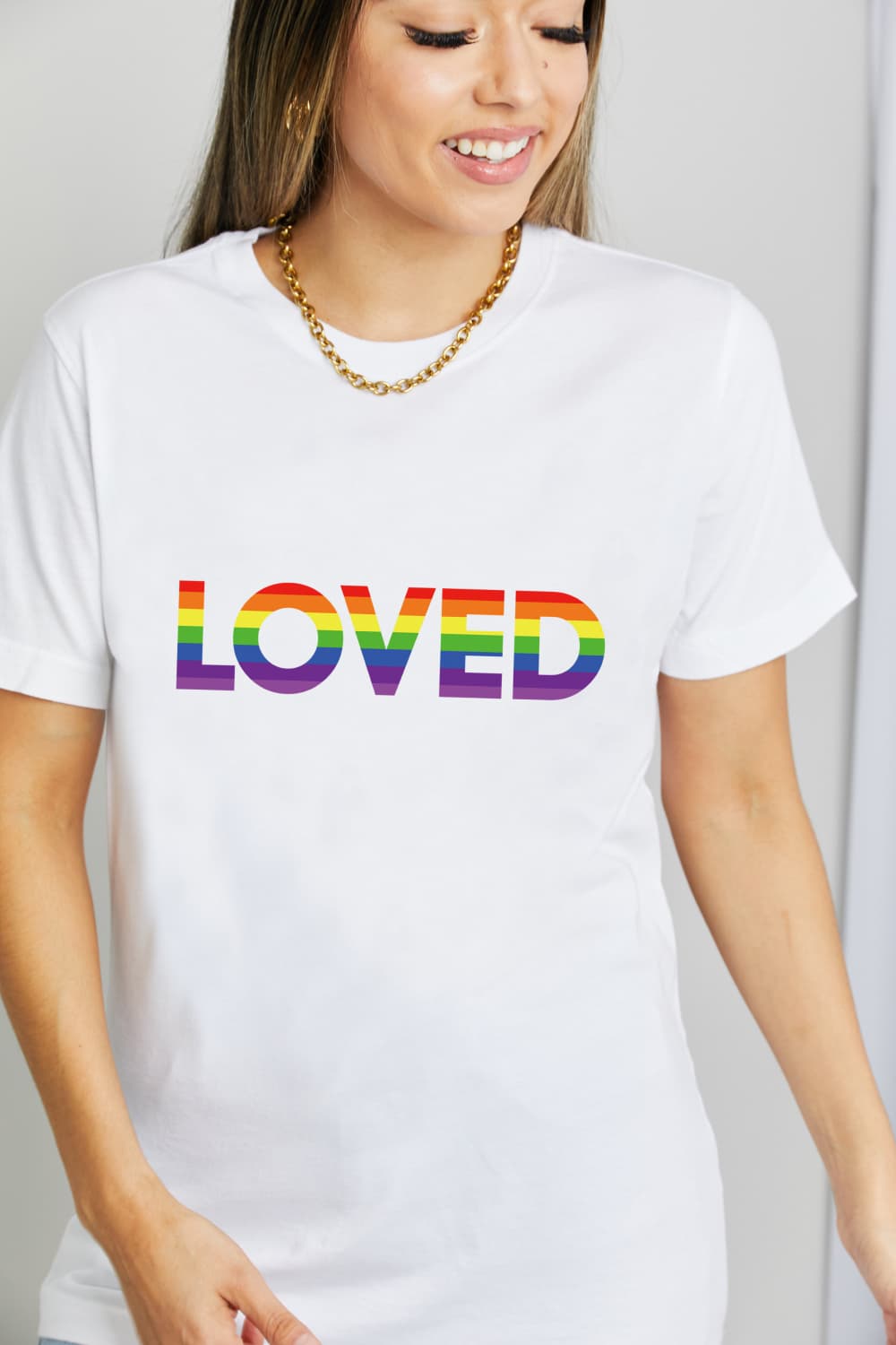 simply love loved graphic cotton t-shirt