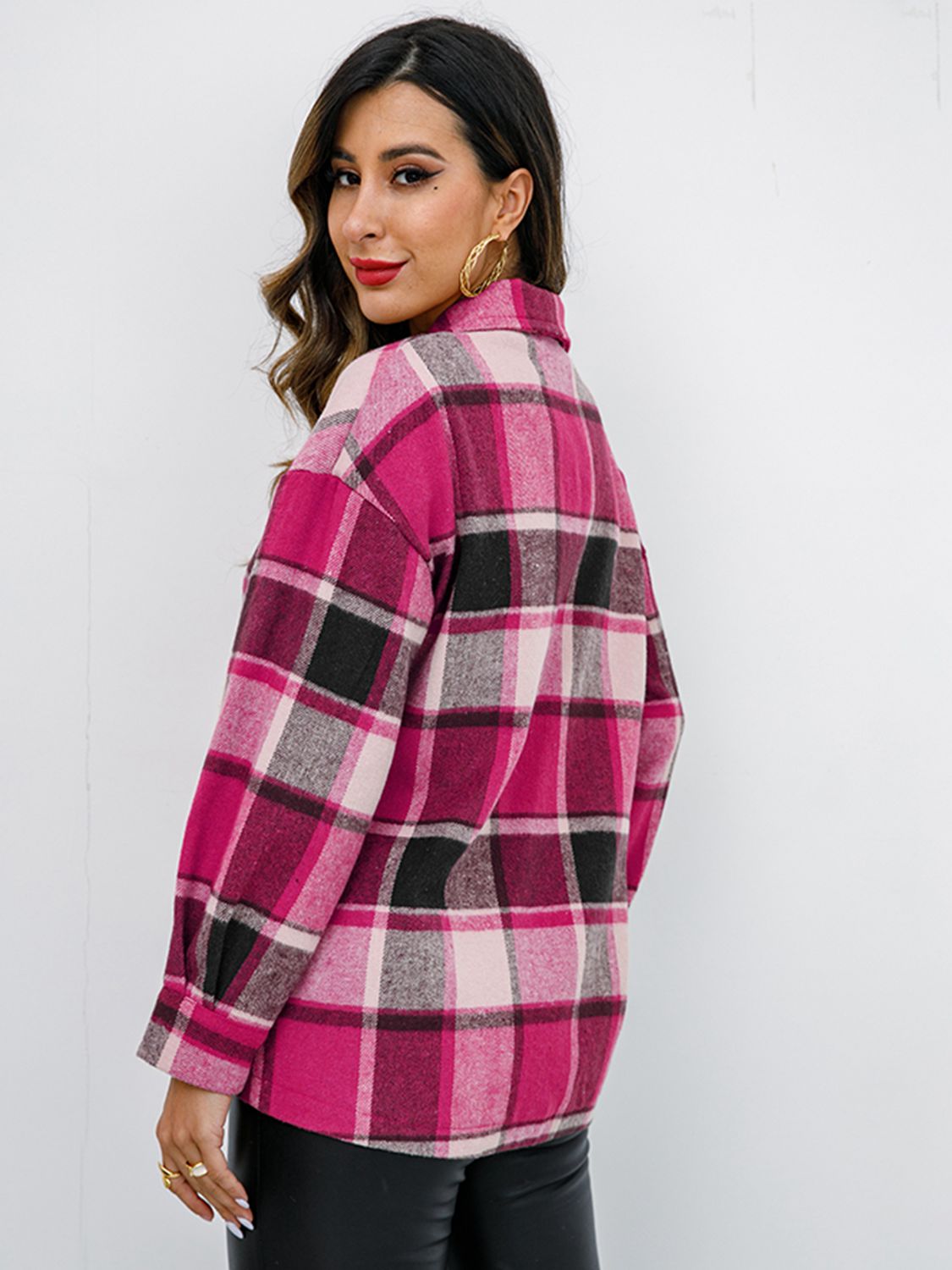 plaid button-down jacket