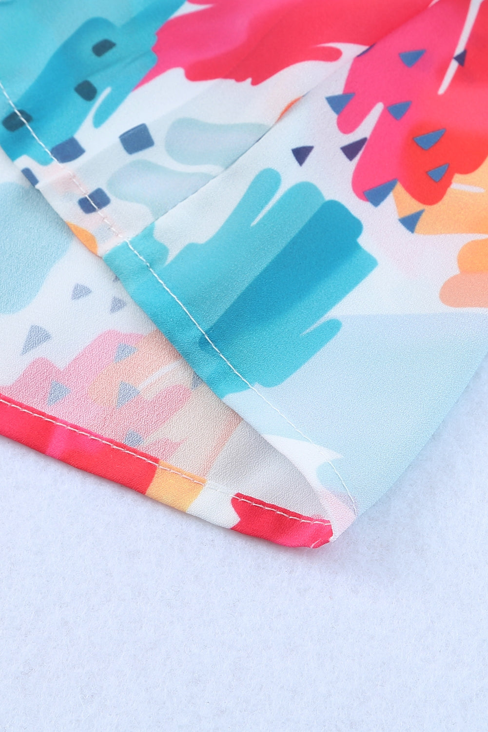 printed round neck ruffled peplum top