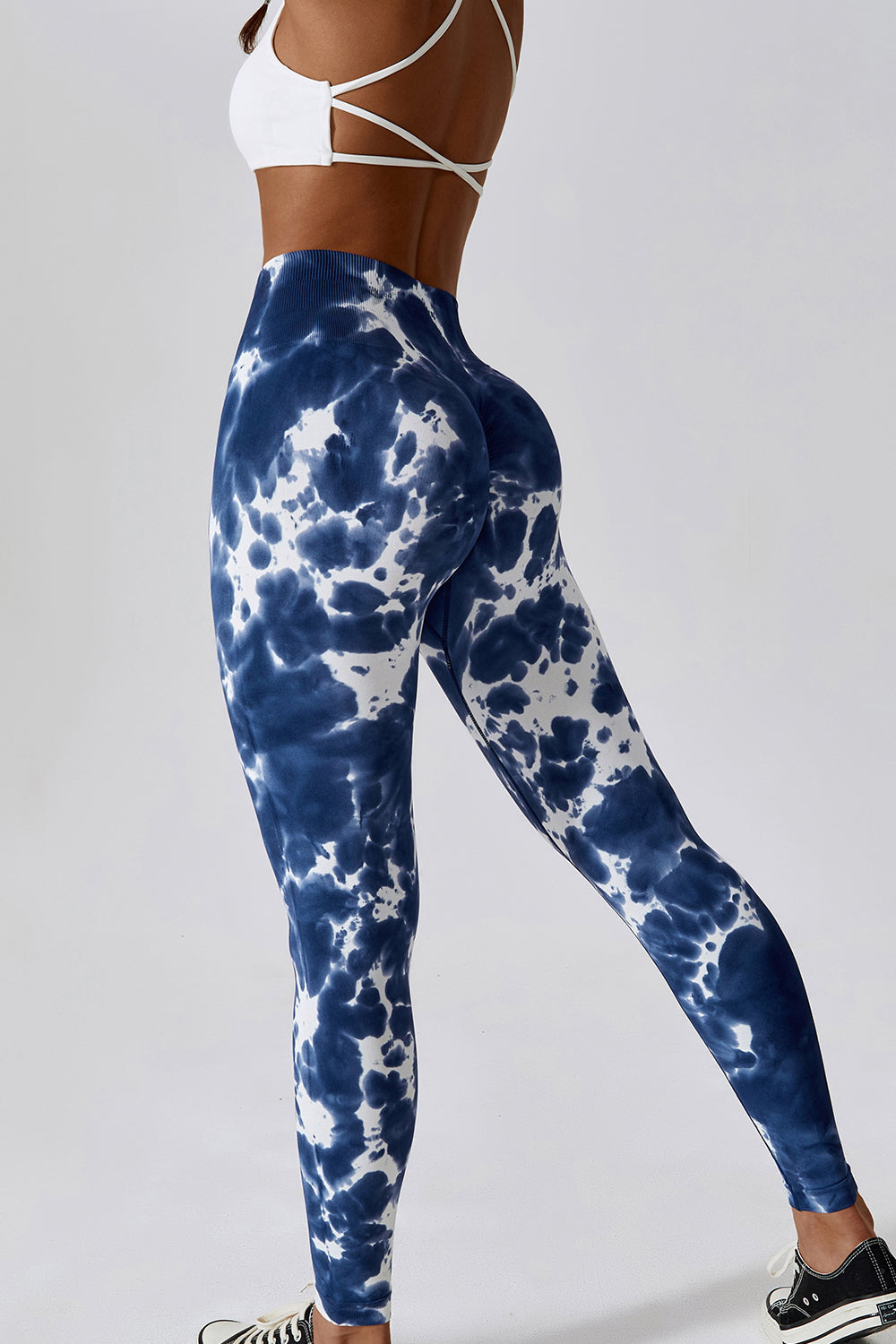 high waist tie-dye long sports pants