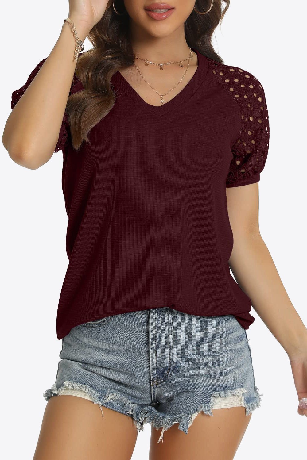 short sleeve v-neck tee