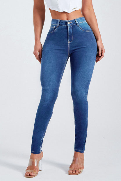 Button Fly Skinny Jeans