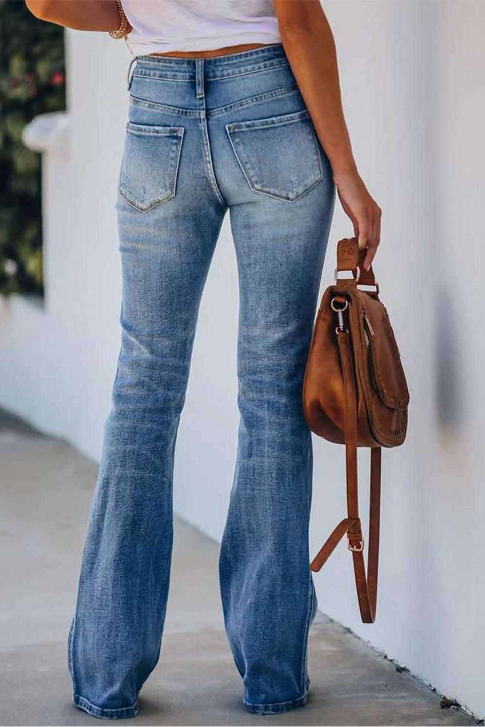 button fly long jeans