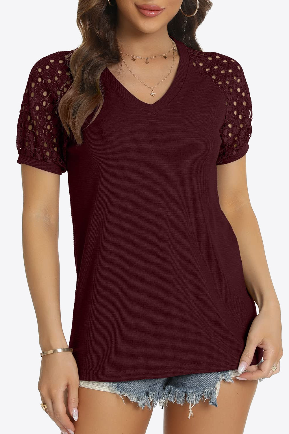 short sleeve v-neck tee