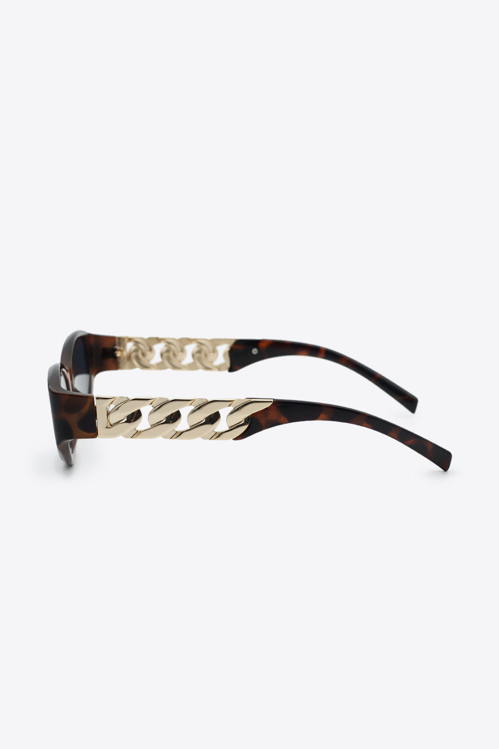 chain detail temple cat eye sunglasses