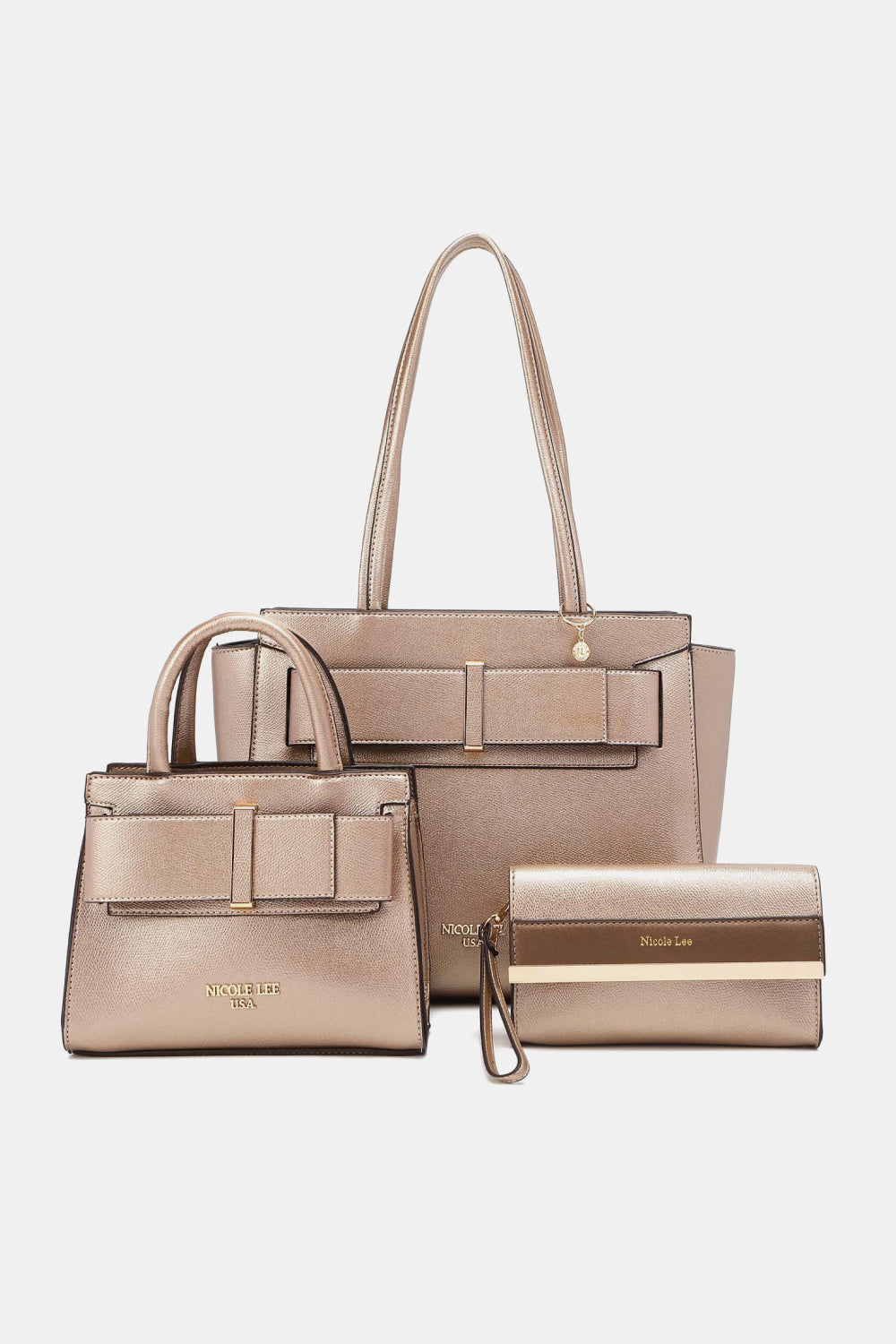 nicole lee usa regina 3-piece satchel bag set