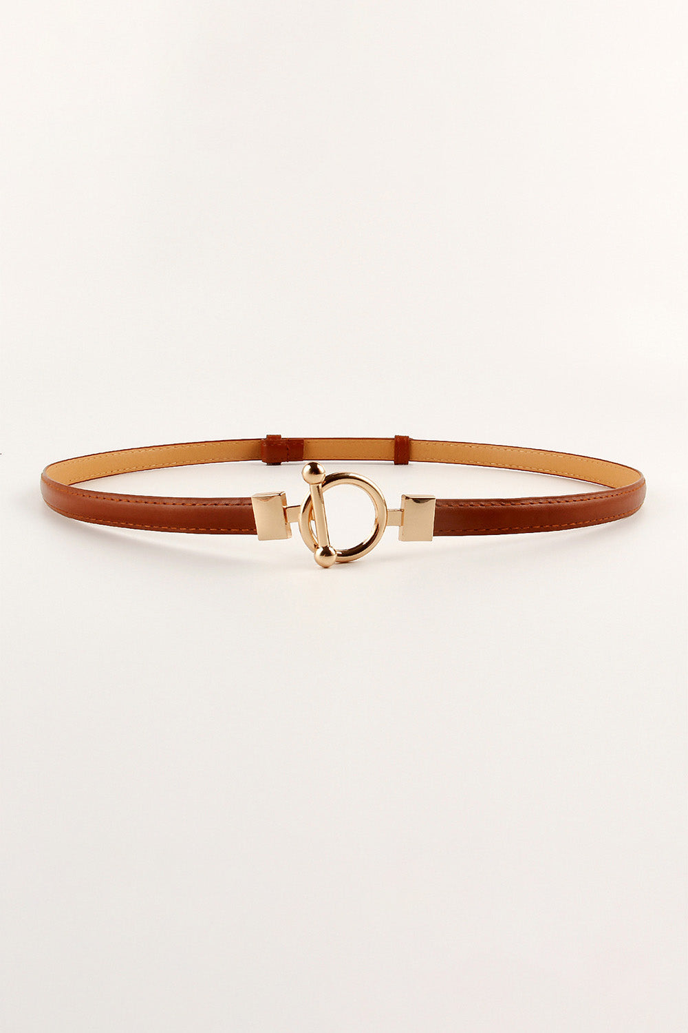 toggle buckle skinny pu belt