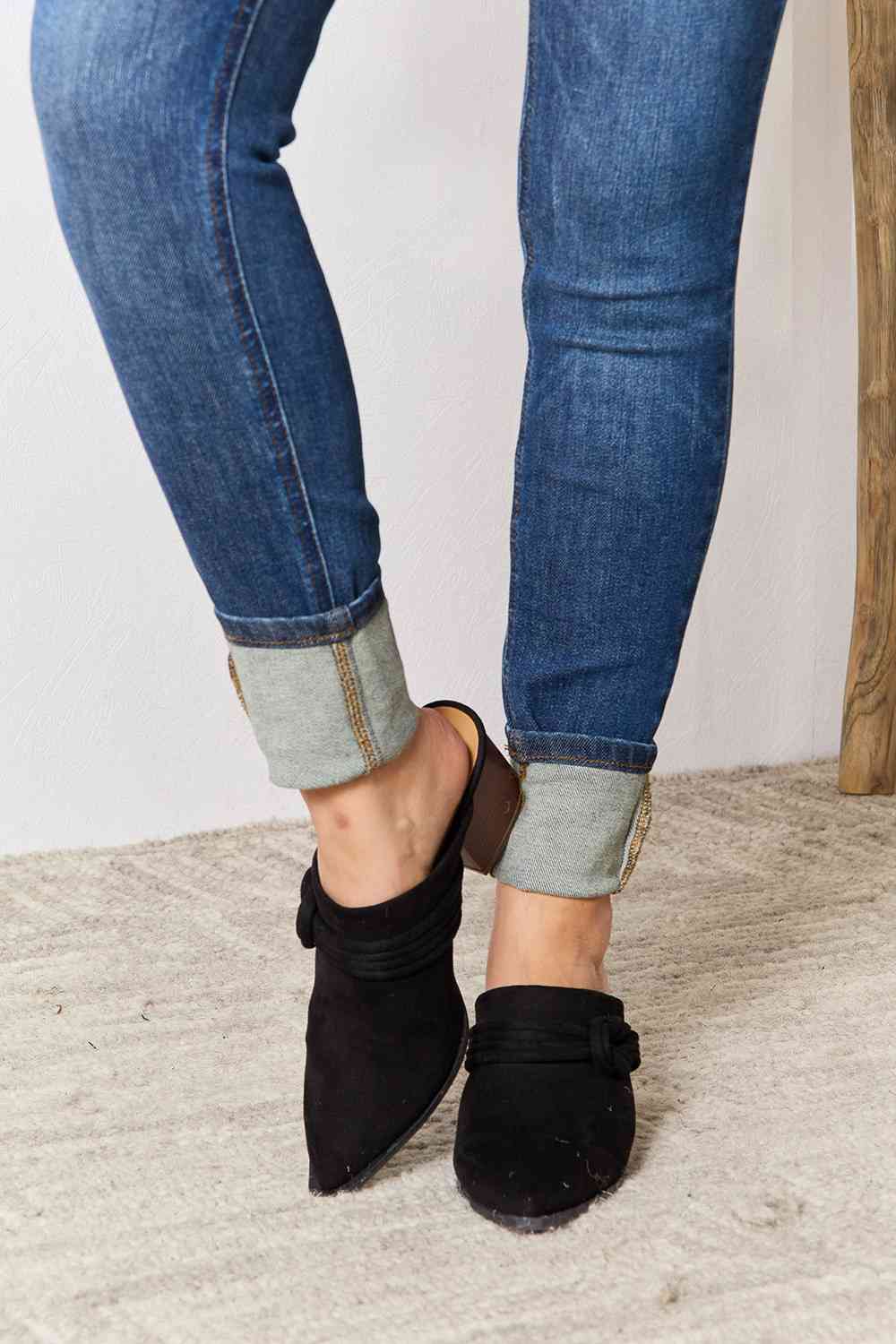 east lion corp pointed-toe braided trim mules