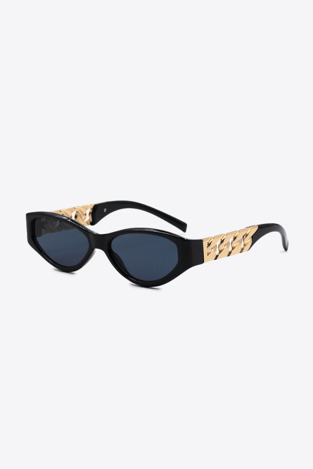 chain detail temple cat eye sunglasses