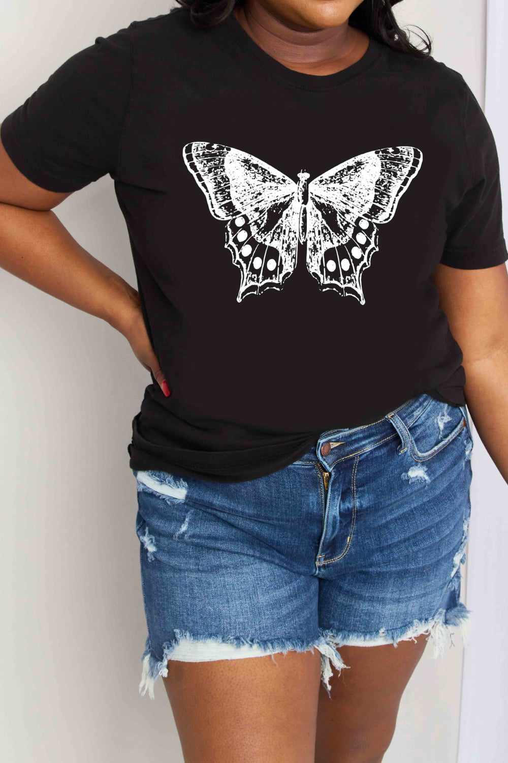 simply love full size butterfly graphic cotton t-shirt