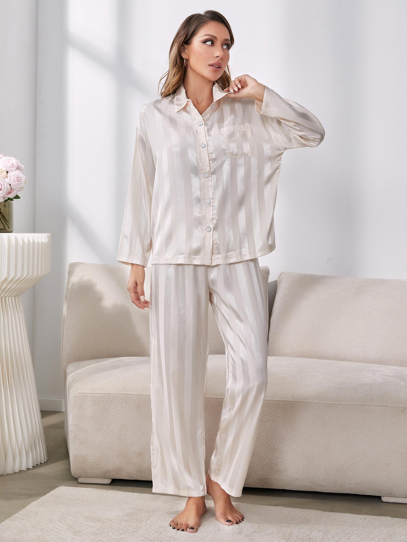 button-up shirt and pants pajama set