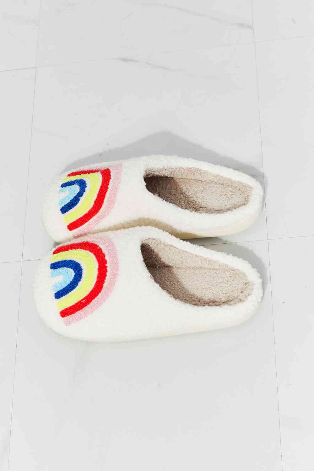 mmshoes rainbow plush slipper