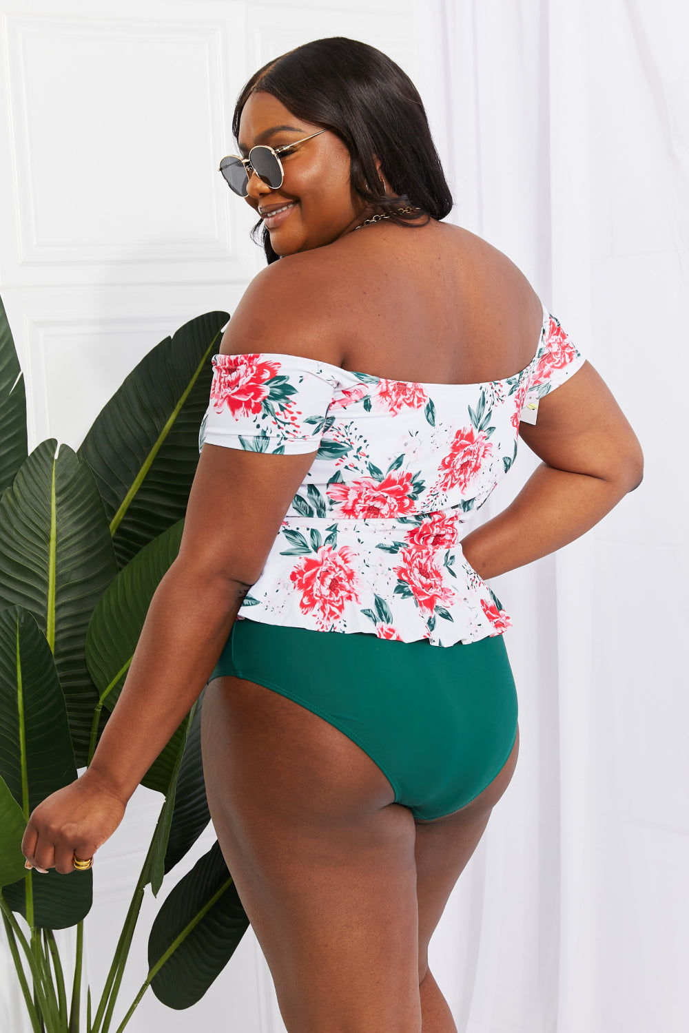 marina west swim coastal cutie off-shoulder swim tankini set