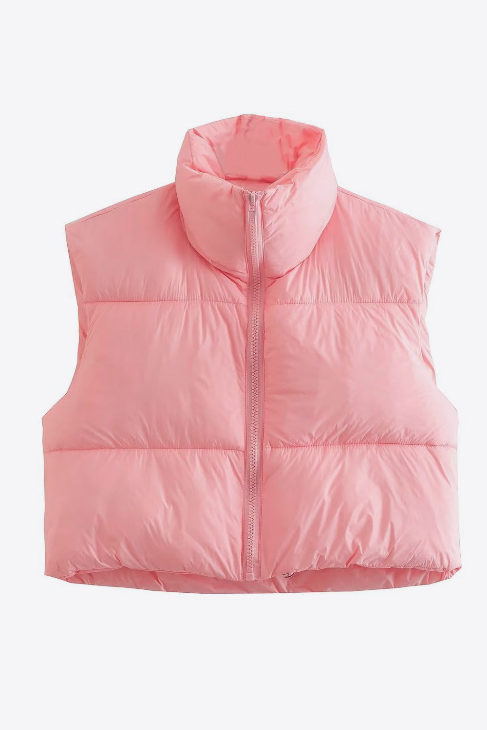 zip-up drawstring puffer vest