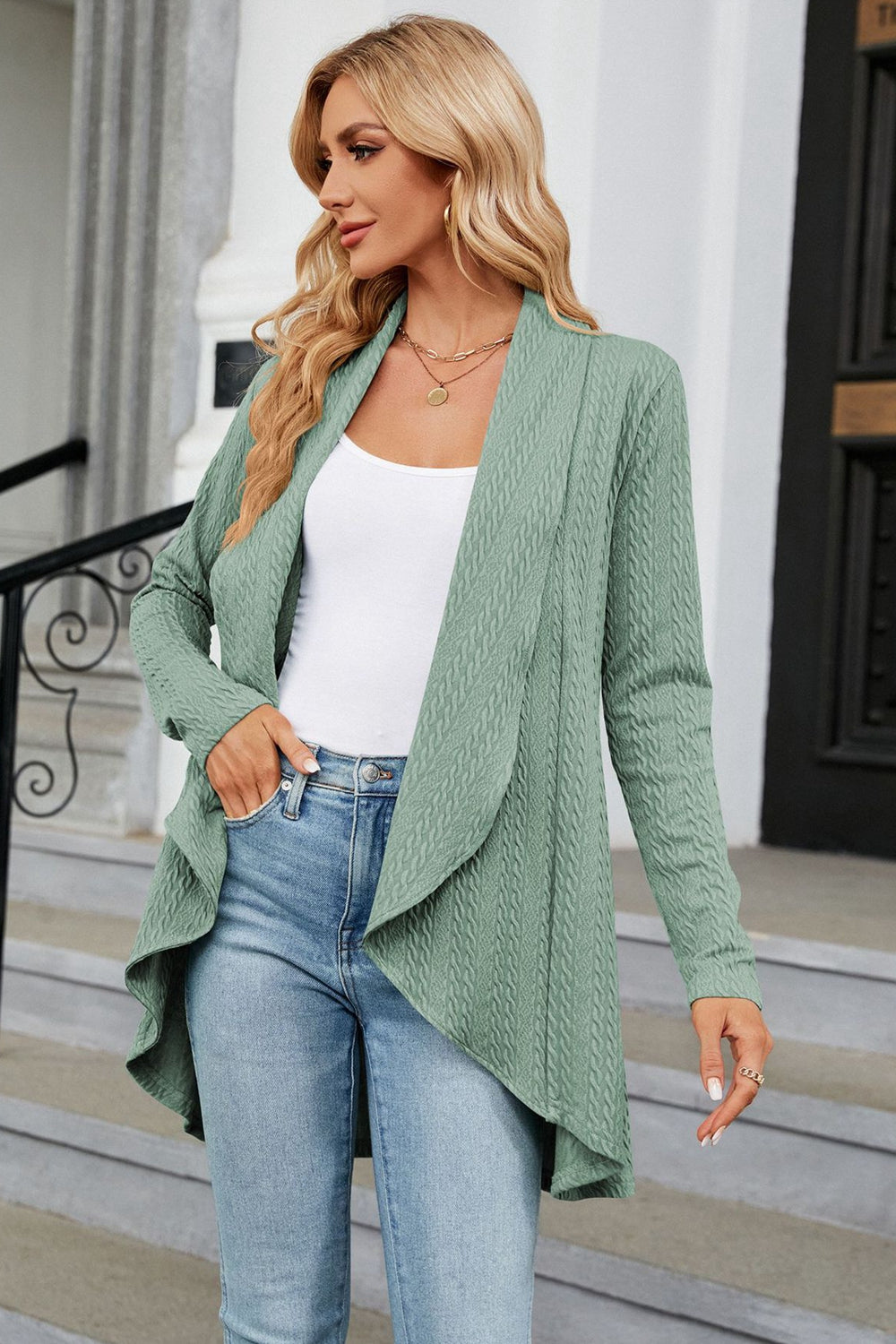 open front long sleeve cardigan