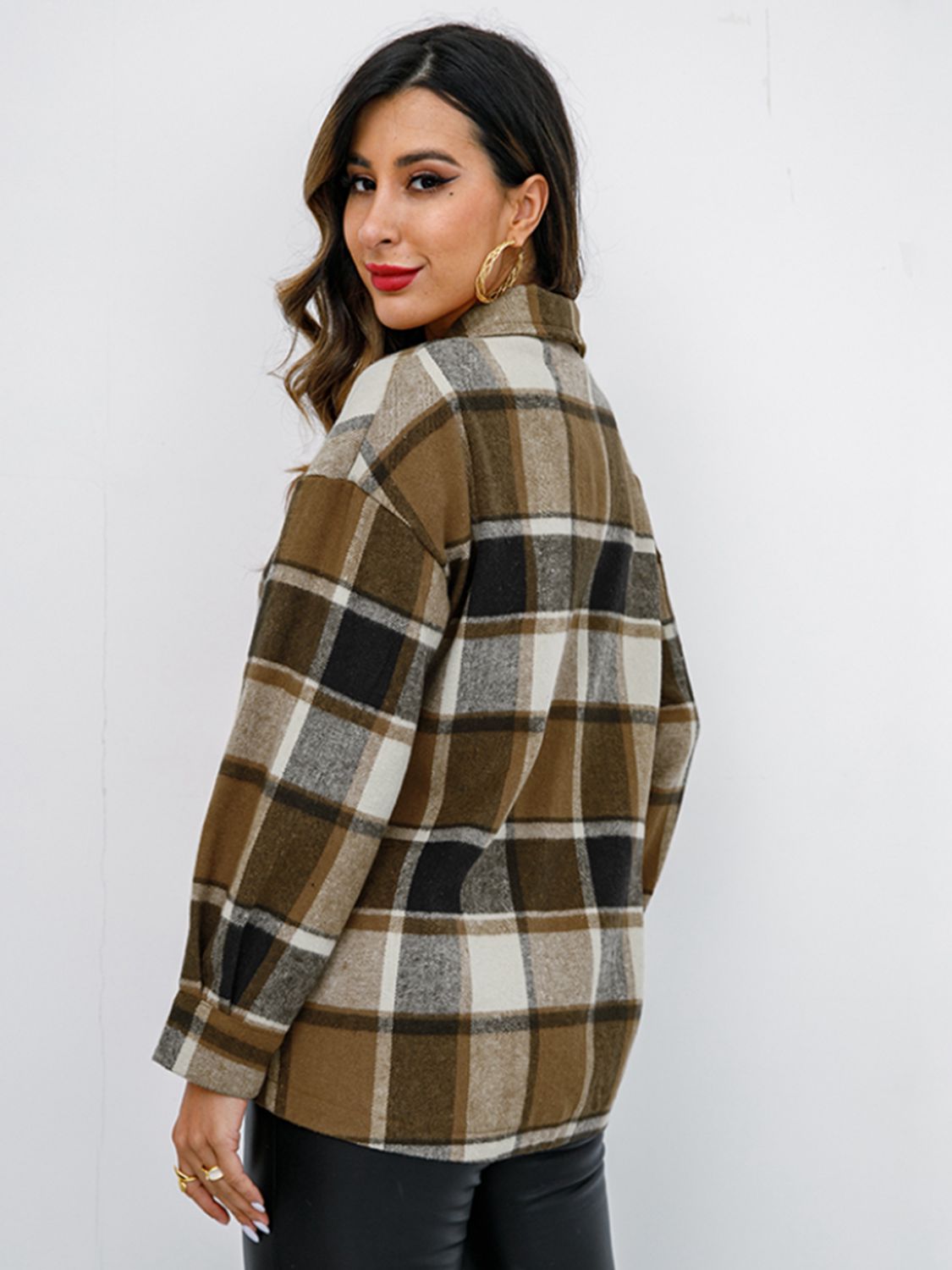 plaid button-down jacket