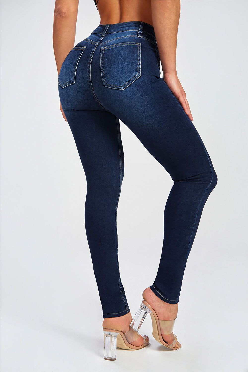 button fly skinny jeans