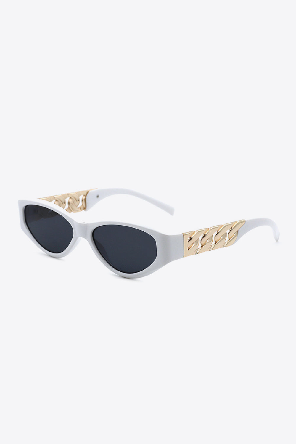 chain detail temple cat eye sunglasses