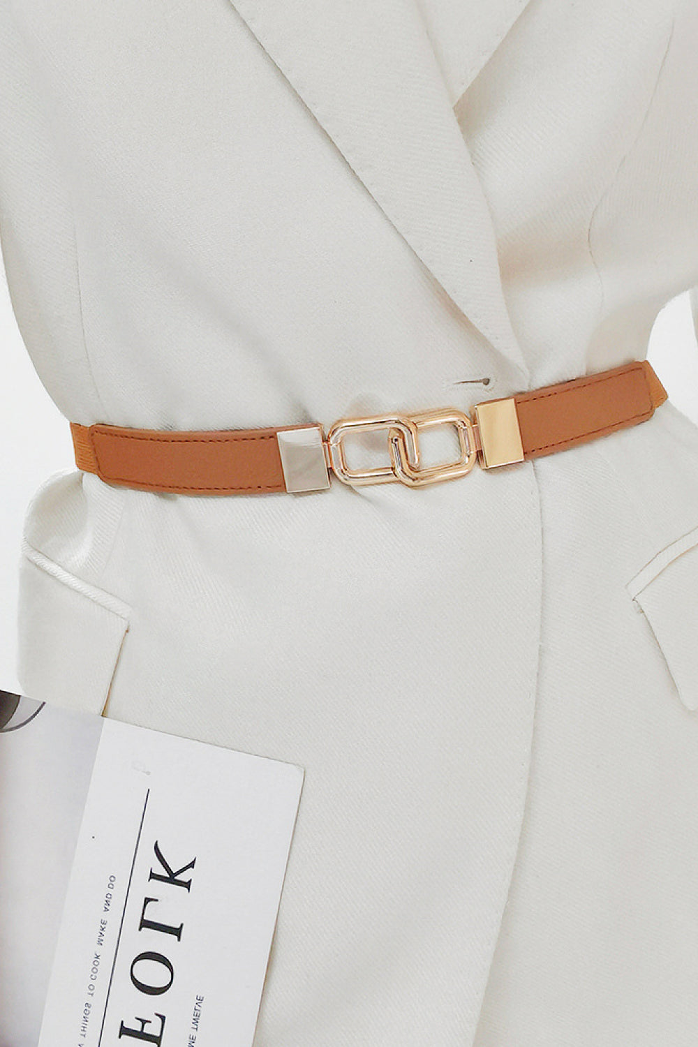 geometric double buckle elastic belt