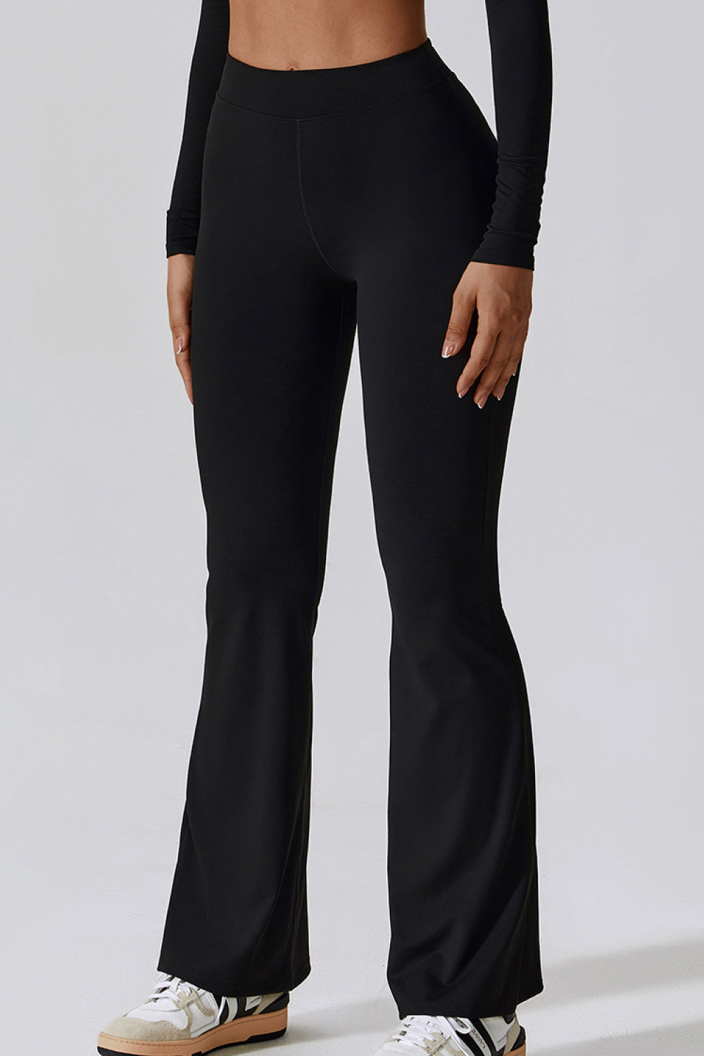 slim fit high waist long sports pants