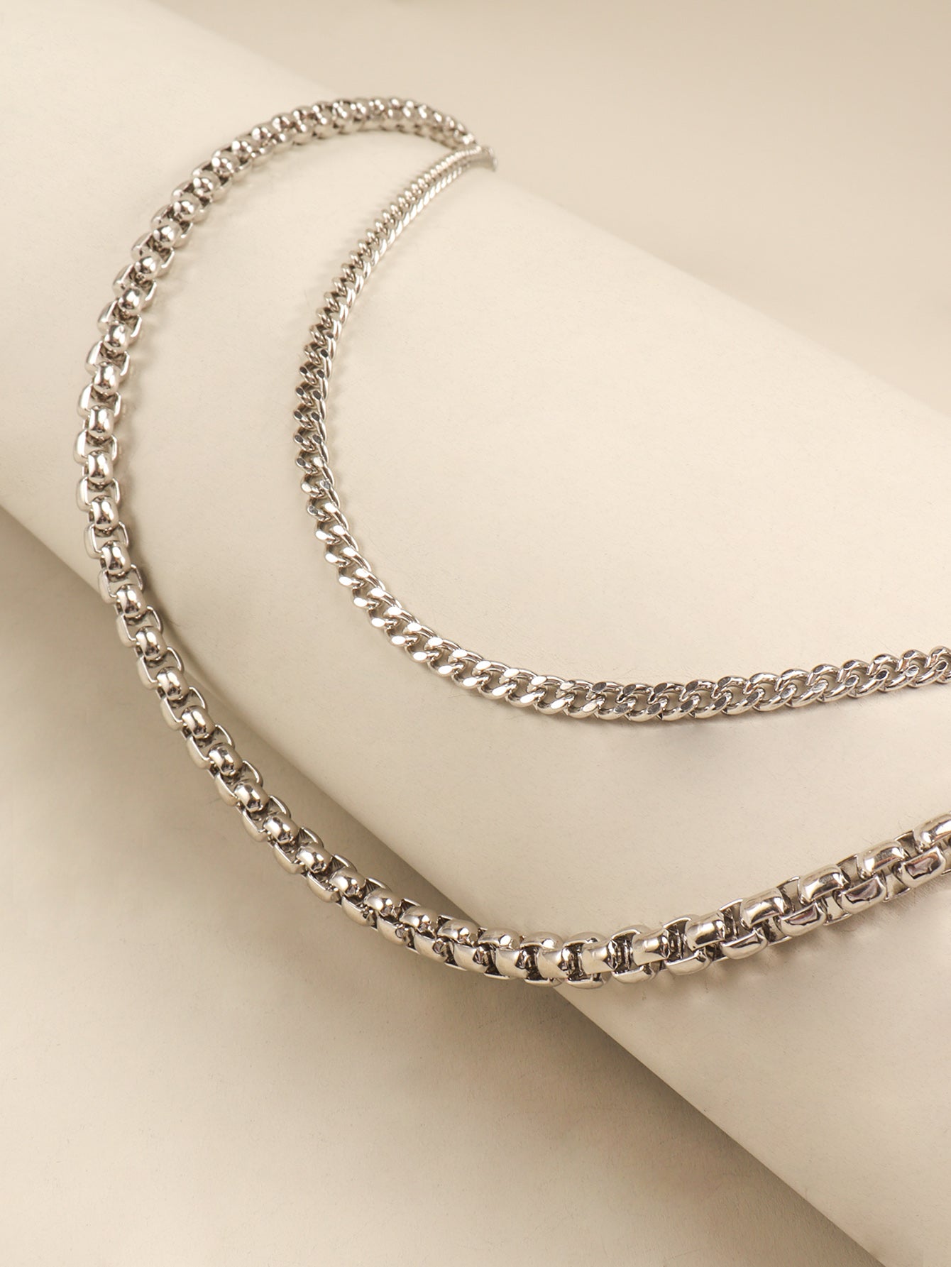 double-layered metal chain belt