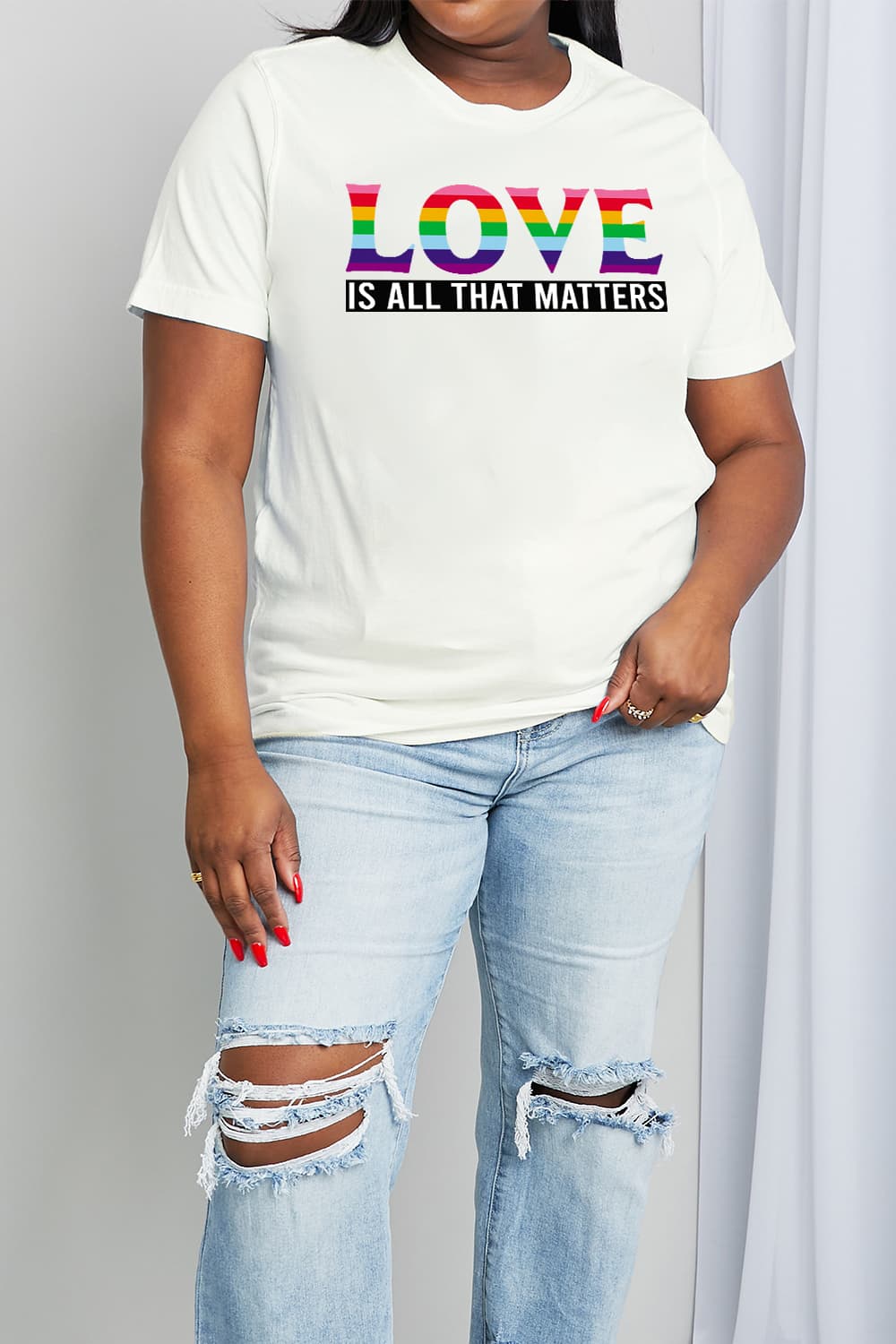 simply love full size love is all that matters graphic cotton tee