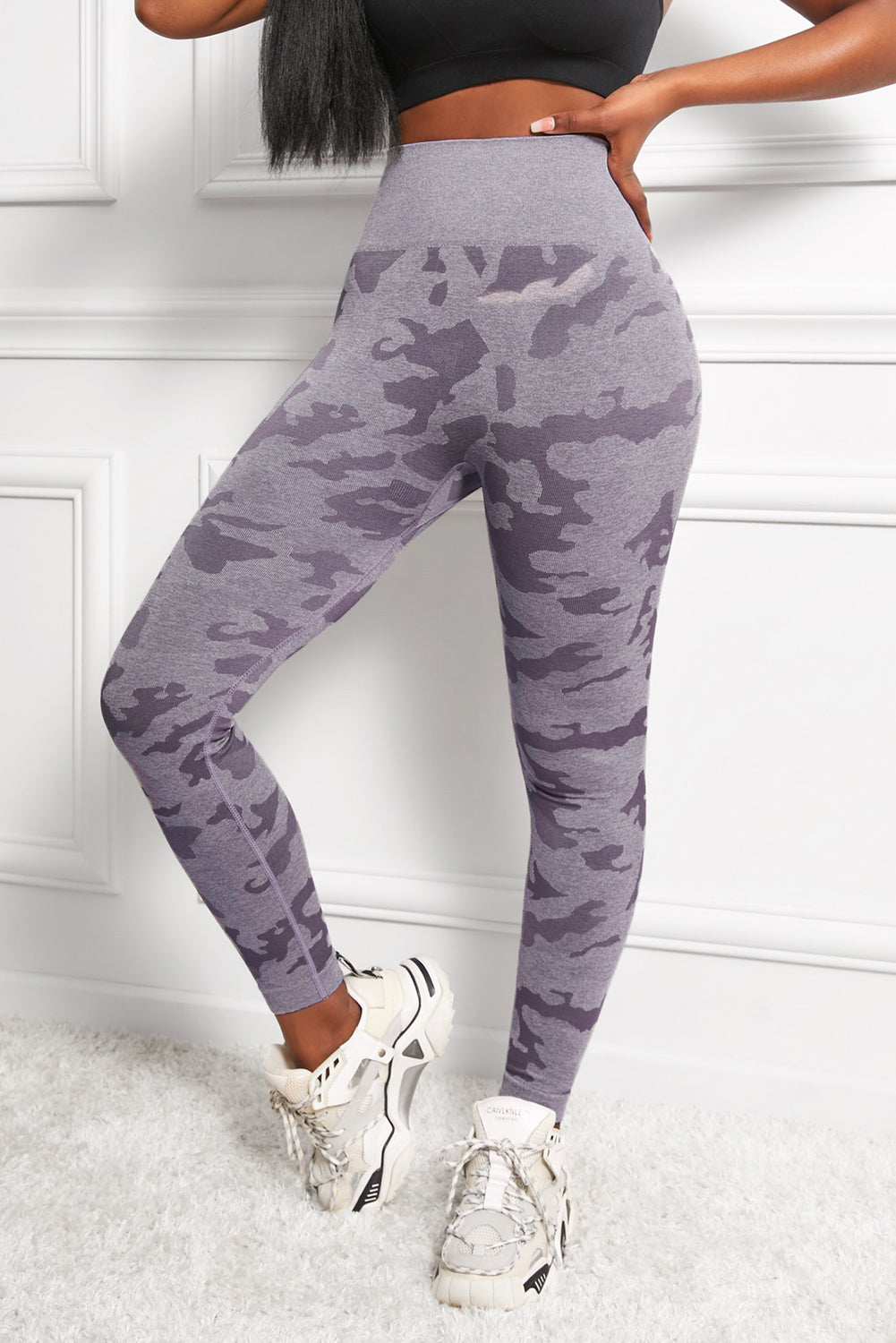 camo print seamless high waist yoga leggings