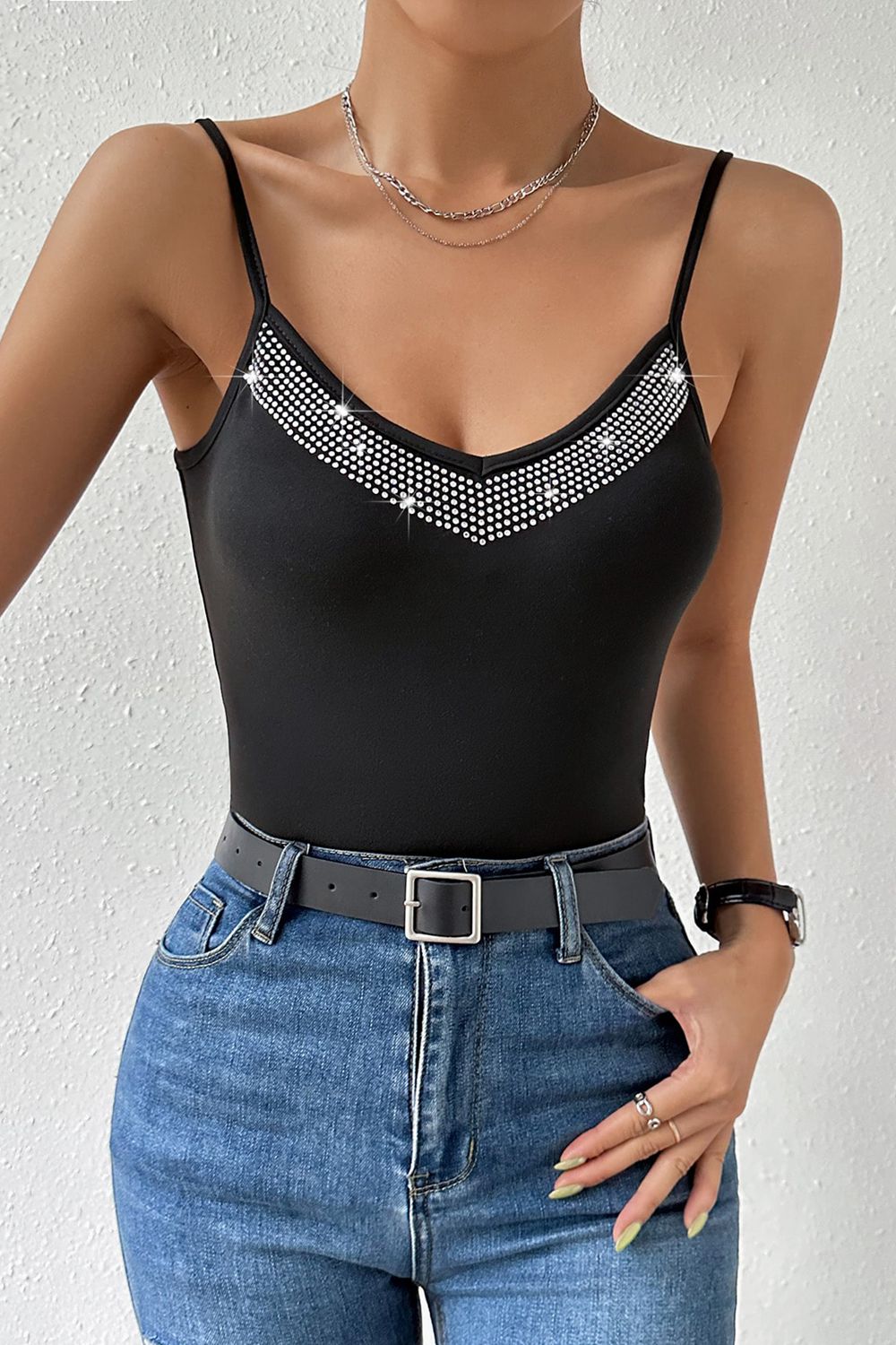 glitter v-neck cami