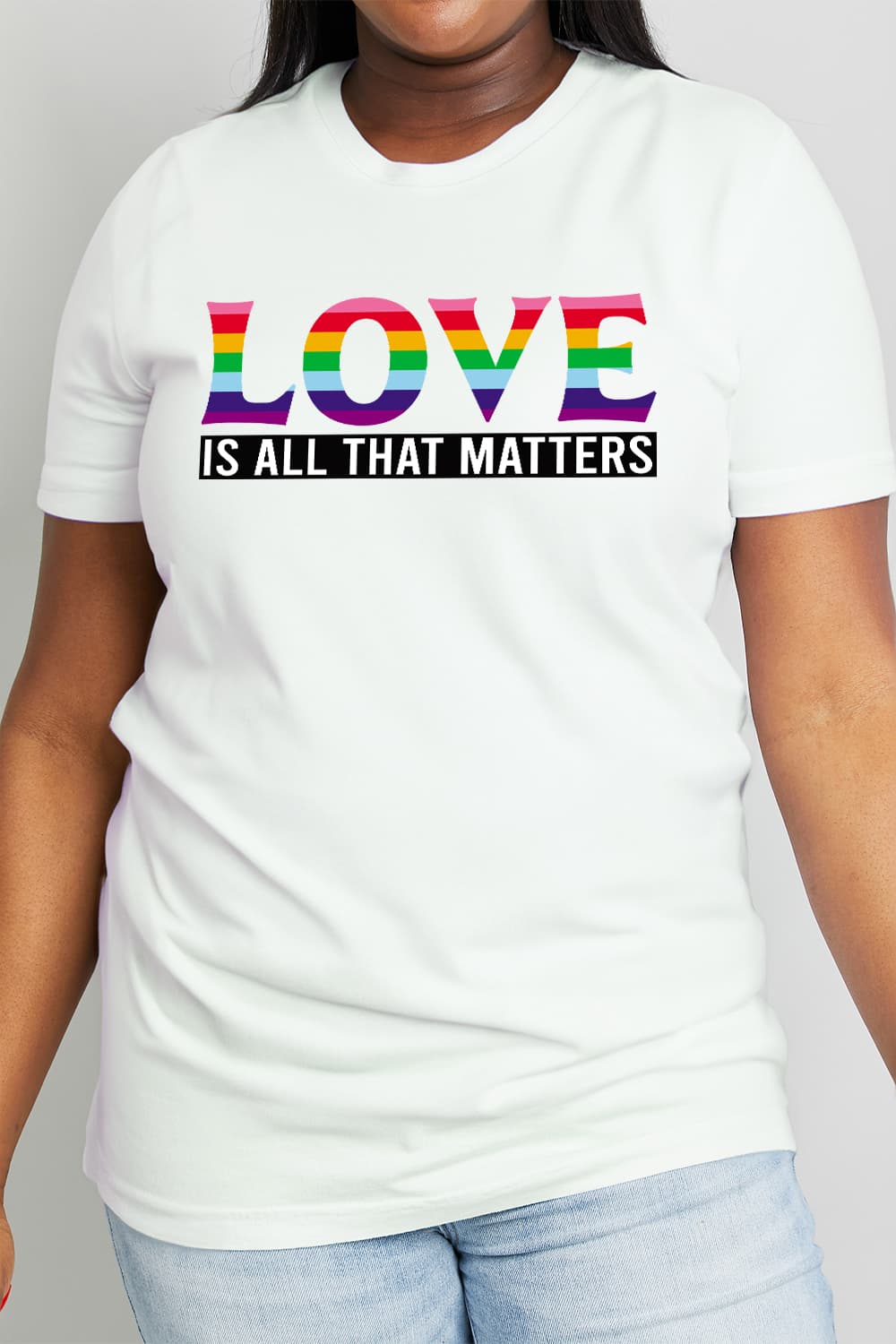 simply love full size love is all that matters graphic cotton tee