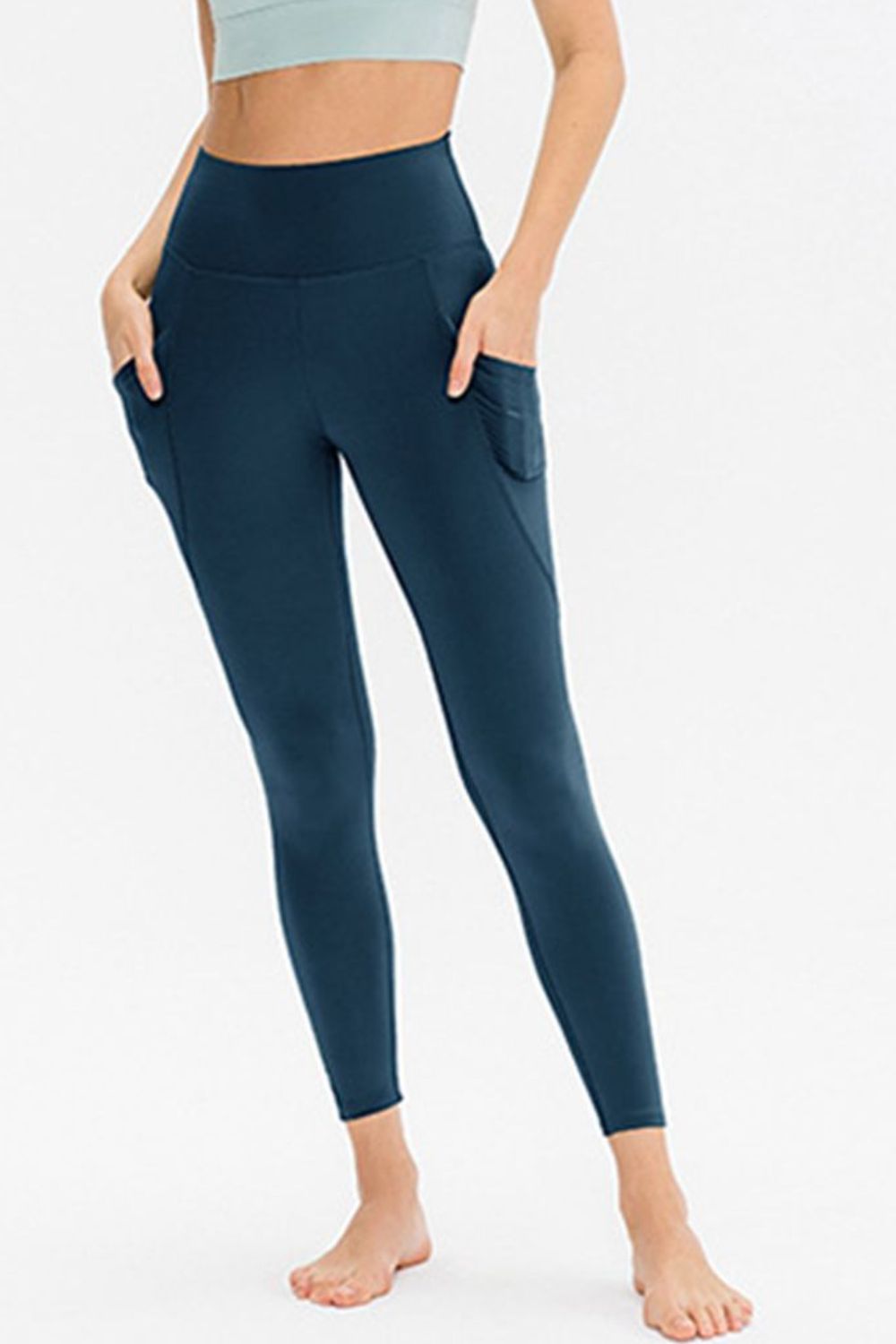 slim fit long active leggings with pockets