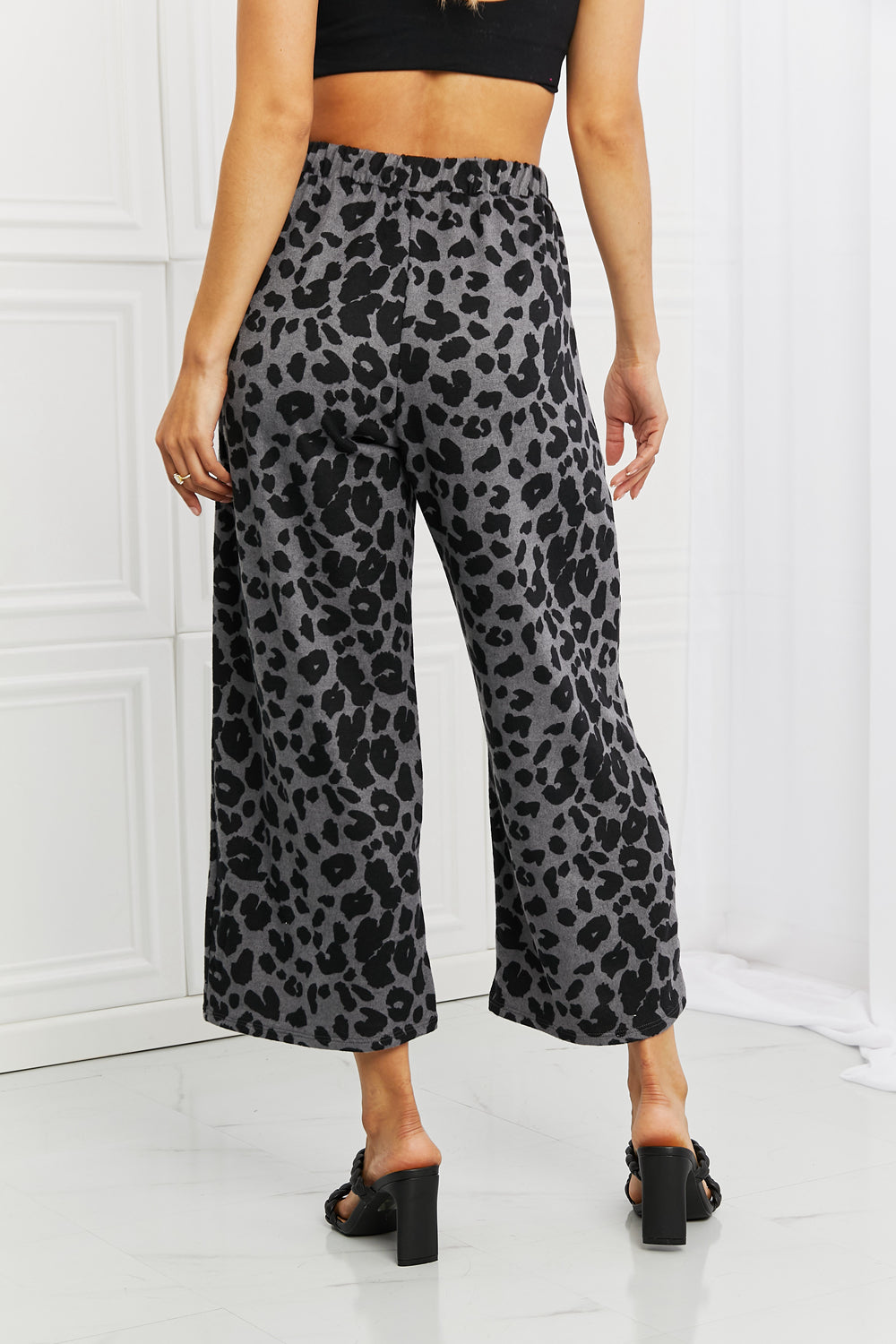 bombom stay cozy pattern wide leg pants