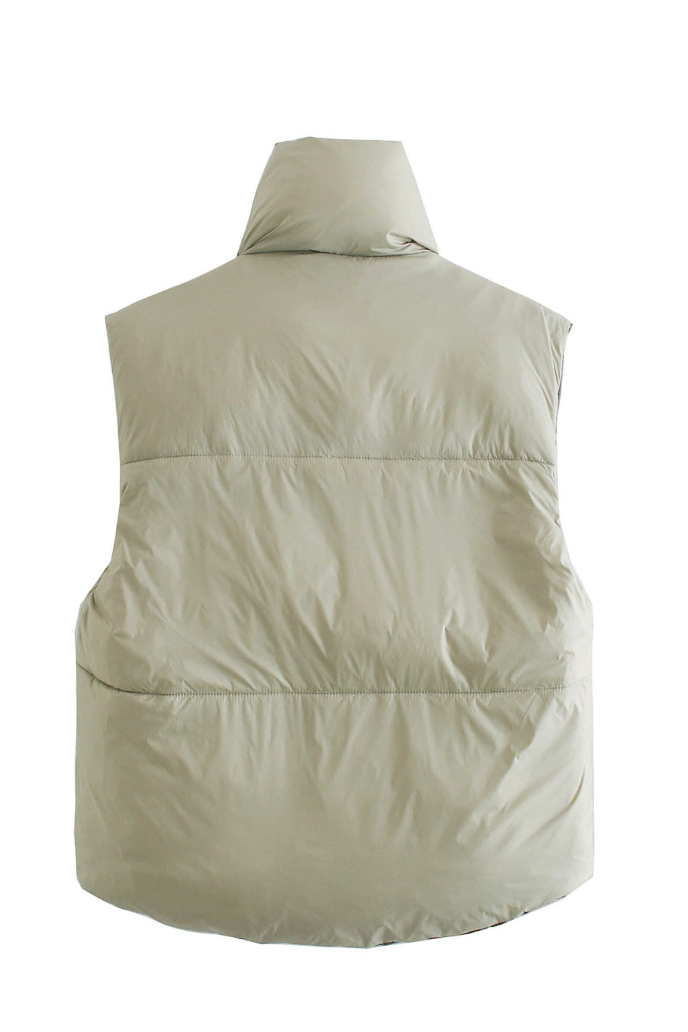 zip-up drawstring puffer vest