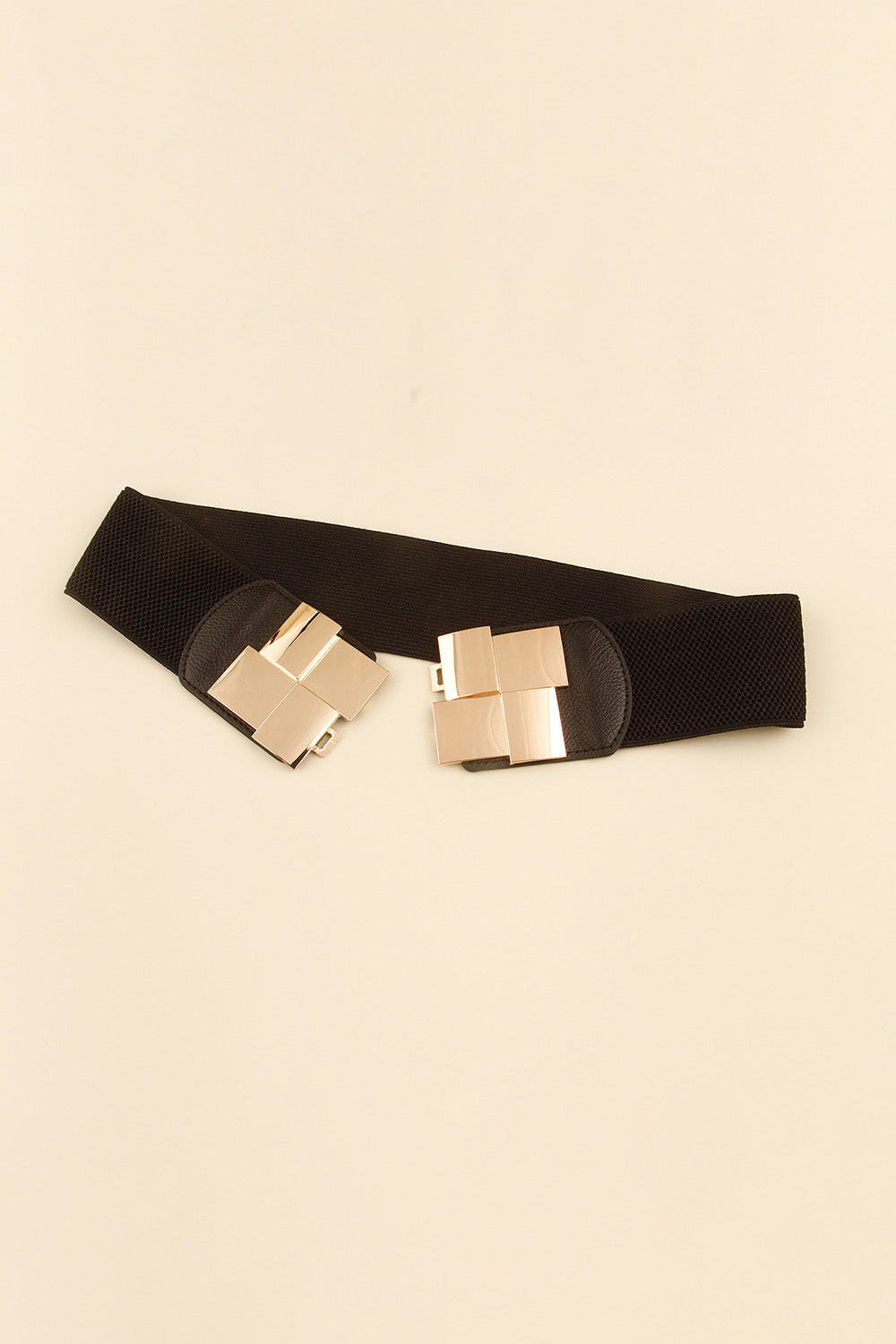 geometric buckle elastic wide belt