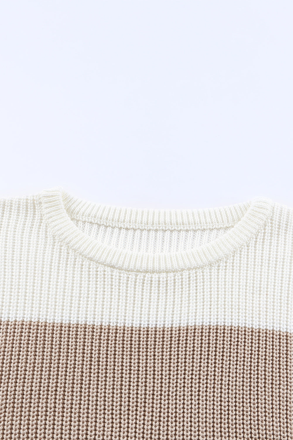 color block round neck sweater