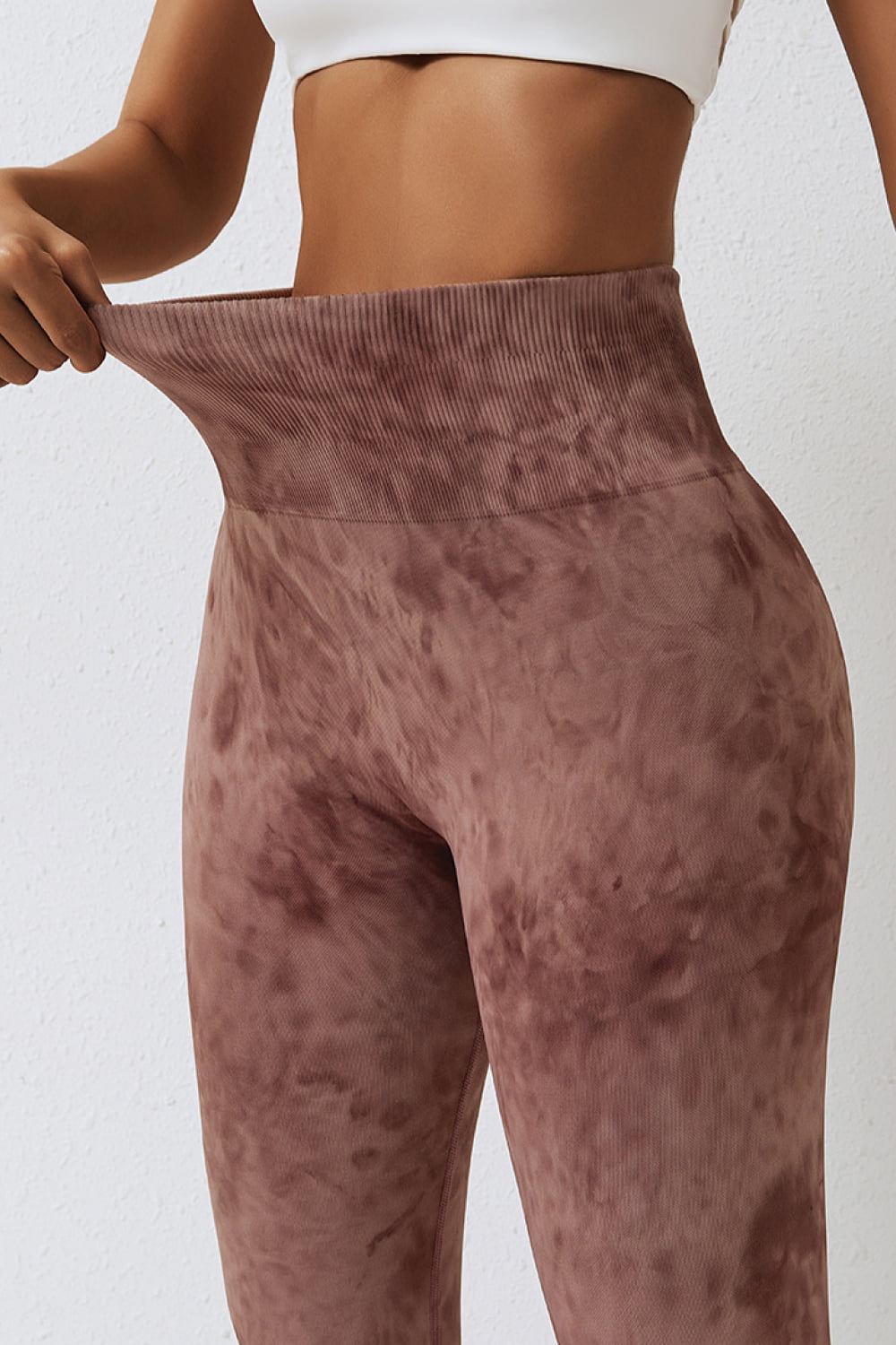 high waist tie-dye long sports pants