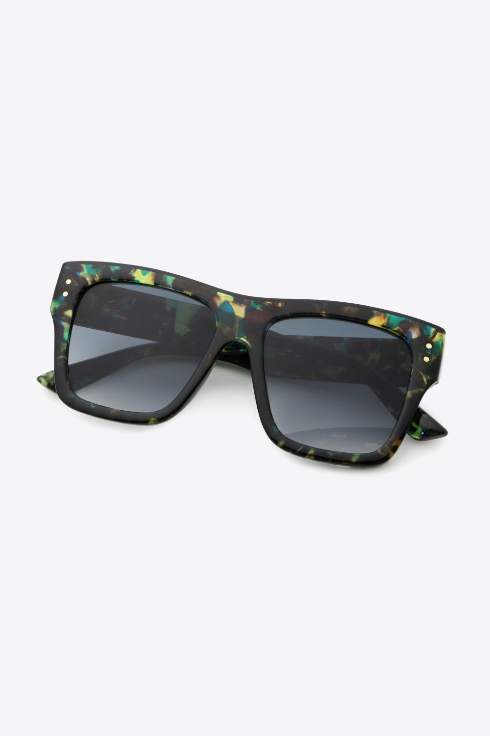 uv400 patterned polycarbonate square sunglasses