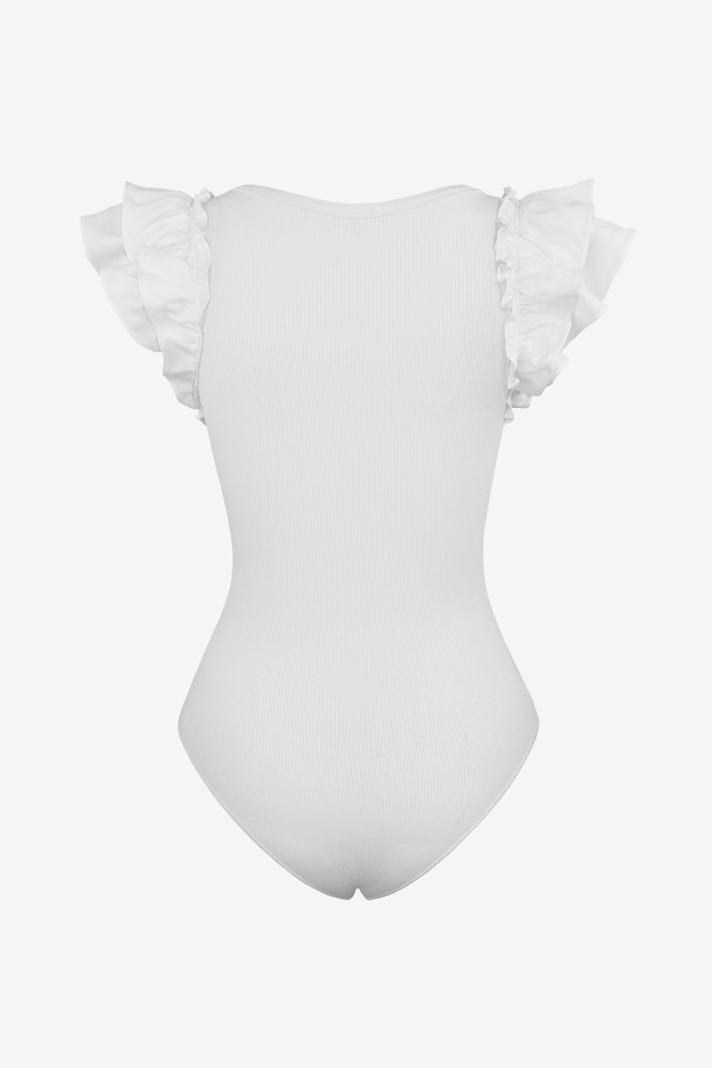 ruffled plunge bodysuit